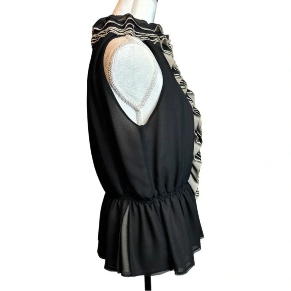 ROBERT Rodriguez Neiman Marcus Target Black Ruffles & Lace Blouse - Picture 4 of 11
